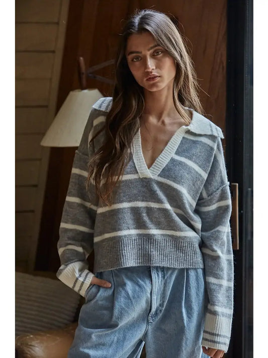 KEARA KNIT STRIPED SWEATER