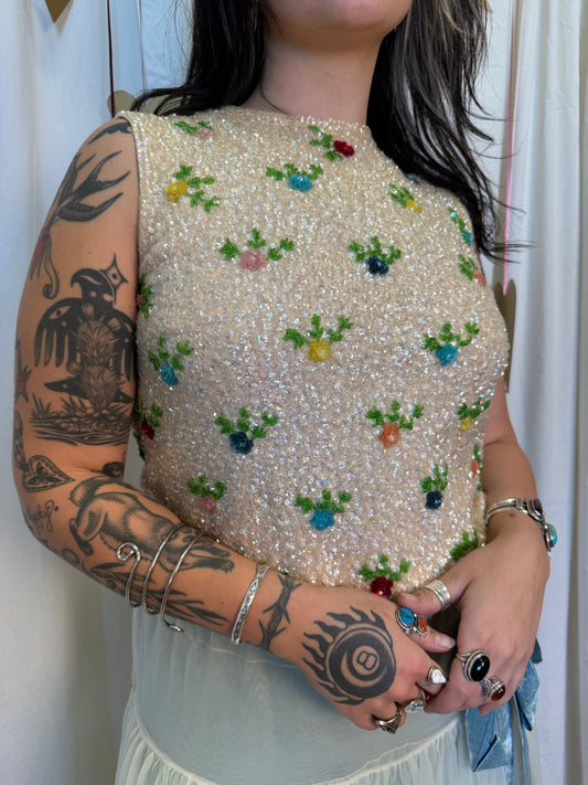 CHLOE CREAM & SPECKLED PATTERNED MITTENS