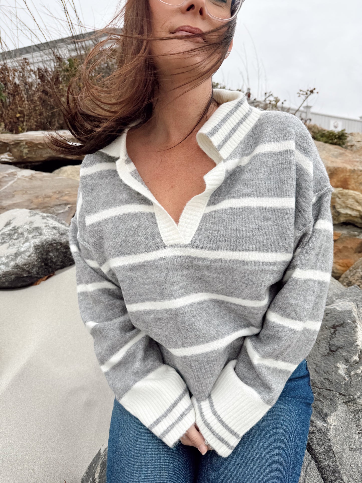 KEARA KNIT STRIPED SWEATER