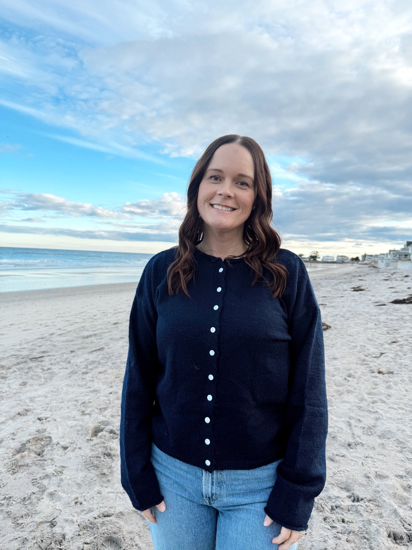 EVERLY ESSENTIAL BUTTON DOWN CARDIGAN