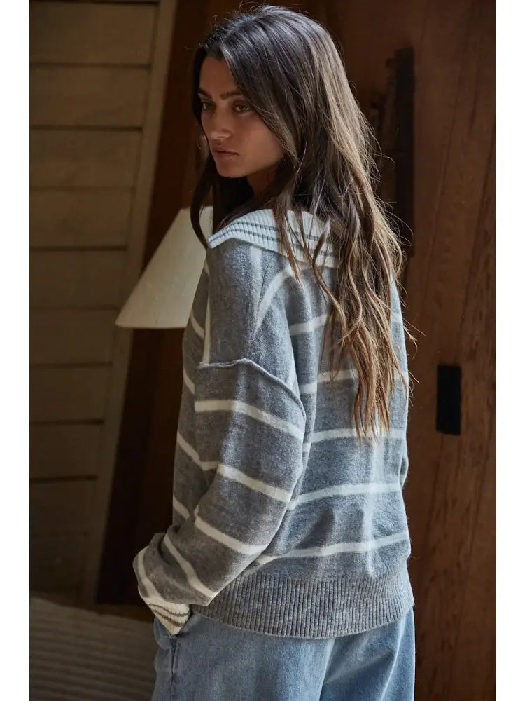 KEARA KNIT STRIPED SWEATER